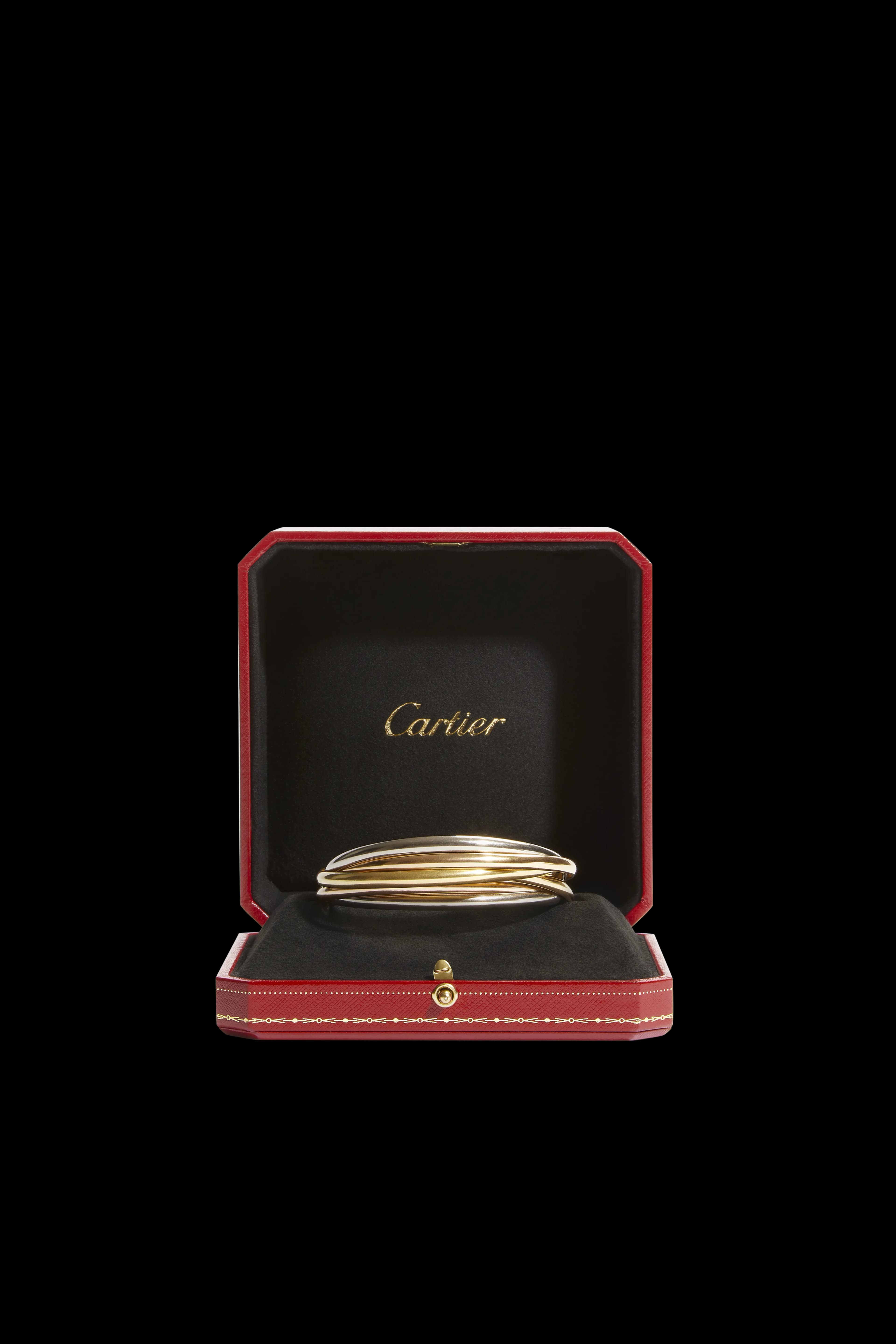 Cartier Trinity bracelet in a red presentation box